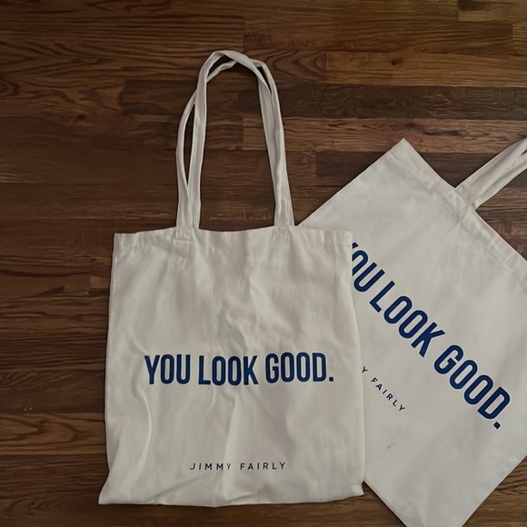 JIMMY FAIRLY YOU LOOK GOOD totes! Set of 2! Regular and large - Picture 2 of 3